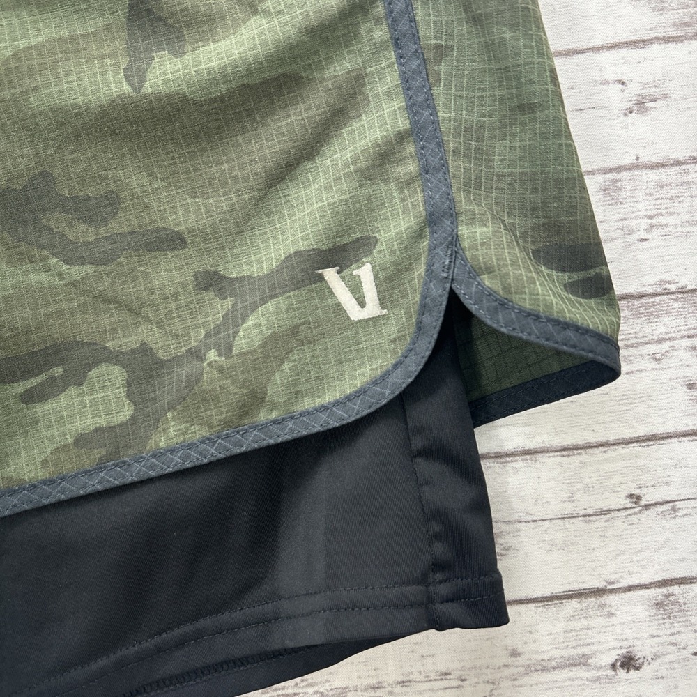 Vuori Stockton Shorts Mens L Camo Green Compression Lined Athletic Drawstring 6" - Picture 2 of 9